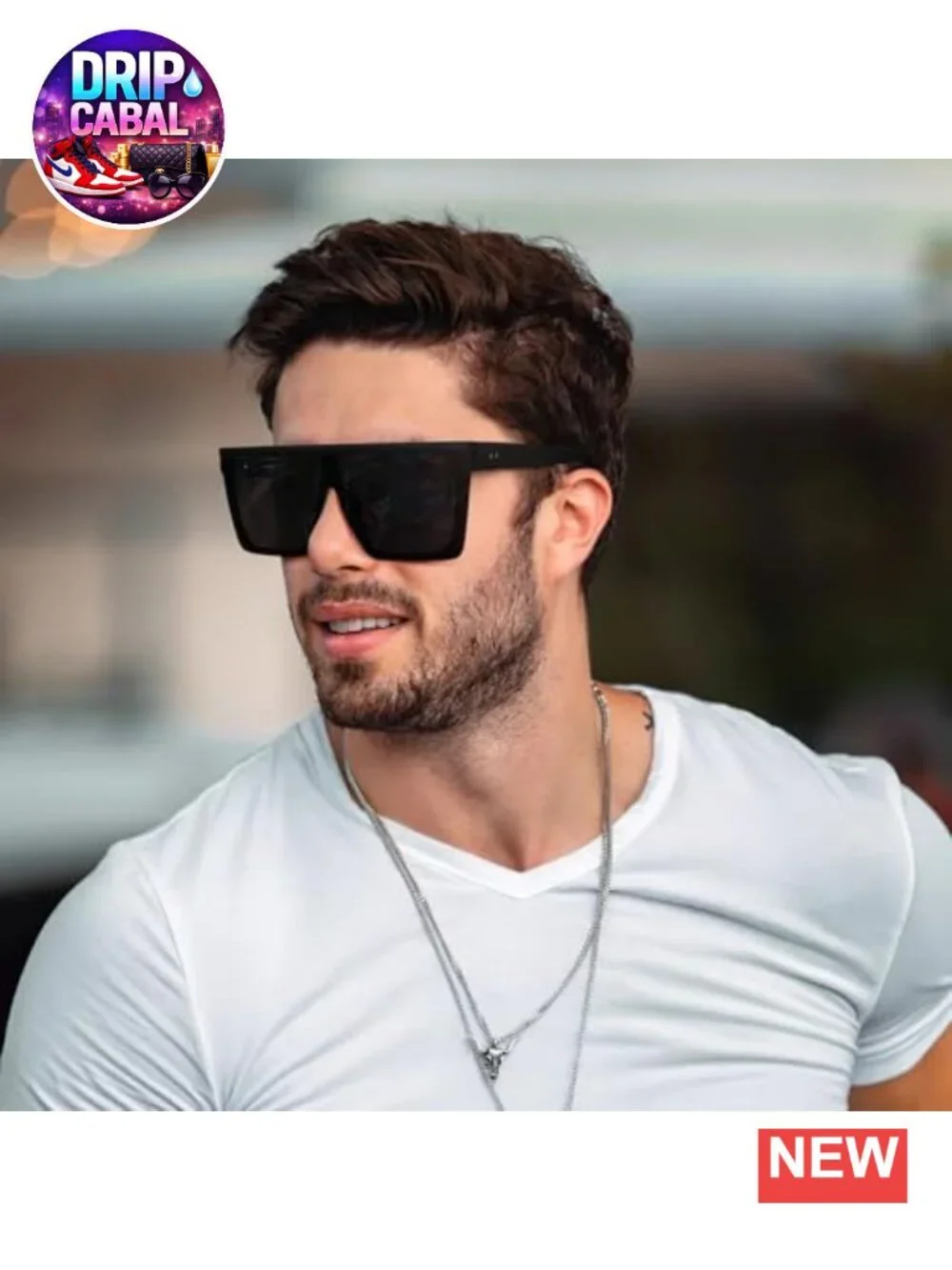Oversized Square Sunglasses UV400 Retro Flat Top Shades for Women Men